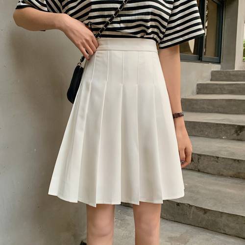 Summer 2020 Harajuku Punk Women A-line Skirt large Size 4XL Pleated white Skirt Female High Waist faldas ladies midi Short Skirt