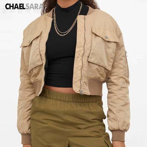 2022 Autumn Women Short Baseball Jackets Casual Solid Zipper Loose Bomber Coat Female Outwear Tops Chaqueta Mujer