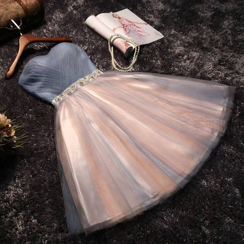 Flesh pink Gray Cocktail Dresses 2020 New Sweetheart Neck Graduation Short Prom Dress Elegant Women Party Night Homecoming Gowns