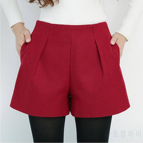 New 2020 Women Autumn Winter Casual Shorts Female High Waist Woolen Shorts Plus Size Basic Boot Cut Jeans Shorts Women S387