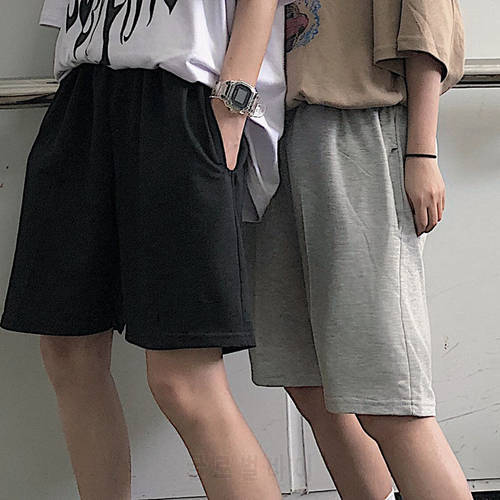 Shorts 2020 Women Five Pointed Shorts Black Grey Wide short Pants Unisex Students Casual Oversized Streetwear Hip Hop Punk Style