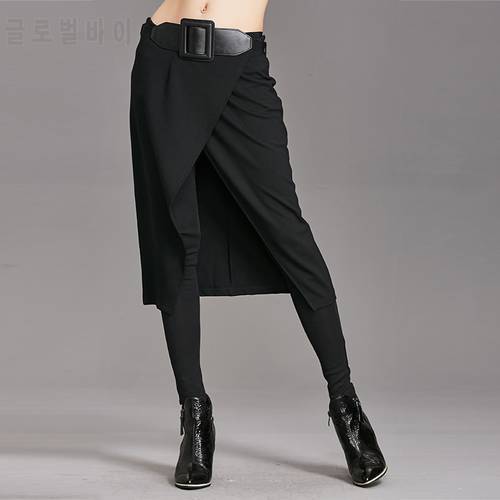 2022 Spring Autumn Women Pants High Stretch Black Fake Two Pieces Pencil Skirt Pants Female Fashion Trousers Streetwear WP24