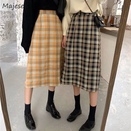Skirts Women Plaid Classic Elegant High Waist All-match Loose Chic Harajuku Womens Skirt Korean Style Daily A-line Vintage New