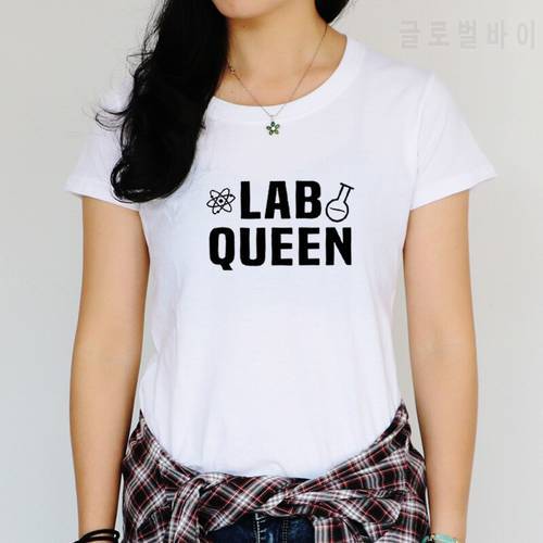 Lab Queen Funny T Shirt Women Tops Harajuku Tshirt Women Shrot Sleeve Cotton Loose Camiseta Mujer White Tee Shirt Femme T-shirt