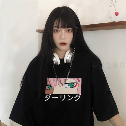 Darling In The Franxx Anime Tshirt Harajuku Zero TWO Girl Print Women Tops Loose New Summer Short-sleeve Chic Female T-shirt