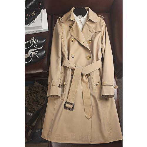 Obrix New Style Trendy Female Trench Autumn Spring Fashionable Cotton High Quality Long Solid Color Coat For Women