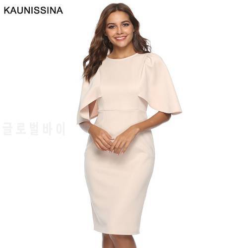 KAUNISSINA Elegant Cocktail Dress Bodycon Solid Knee Length Formal Party Gowns Back Split Robe Homecoming Dresses