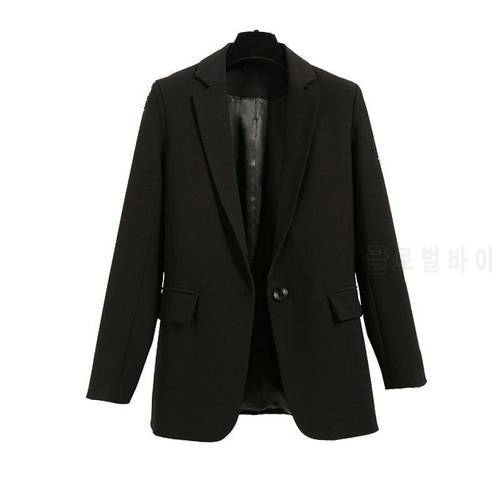 2020 Free Shipping New fashion Black Casual Blazer Coat Women Medium Long Slim Fashionable Versatile Business Suit