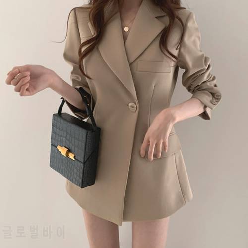 Goddess fan new net red casual temperament small suit Korean chic port style loose suit jacket