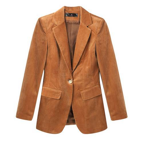 Women blazers Slim autumn winter corduroy jacket Long sleeve Blazer & Suits Women 1822