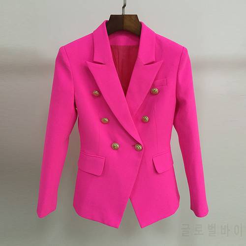 EXCELLENT QUALITY New Fashion 2020 Designer Stylish Blazer For Women Ladies Lion Buttons Double Breasted Career Blazer Jacket