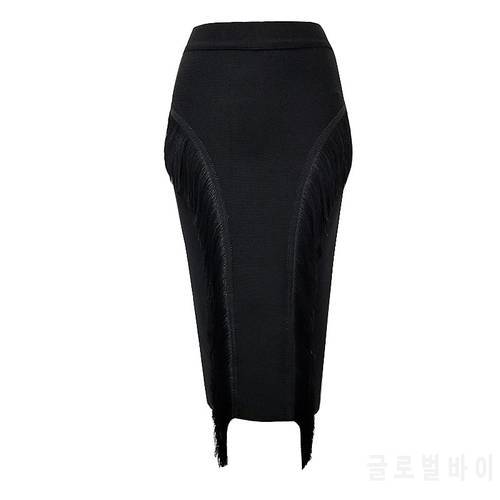 Women High Waist Bodycon Skirts Office Lady Tassel Elegant 2020 New Fashion Pencil Skirt Bandage SKirts