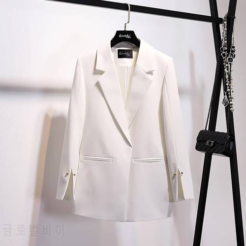 Women&39s Jacket Pink White Blazer Women Clothes 2020 Korean Vintage Spring Autum Coat Suit Tops OL Casual Outwear Coats ZT2290