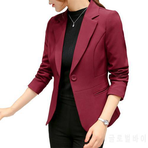 Women&39s Blazer 2022 Red Long Sleeve Blazers Pockets Jackets Coat Slim Office Lady Jacket Female Tops Suit Blazer Femme Jackets