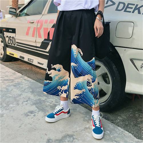 Streetwear Women&39s Pants Japanese Style Harajuku Oversize Wide Pants Wave Printed Woman Trousers Hip Hop