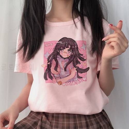 Mikan Tsumiki Cartoon Cute Anime Kawaii Sweet E-girls Japan streetwear Harajuku Casual Tops vintage Loose Summer Women T-shirt