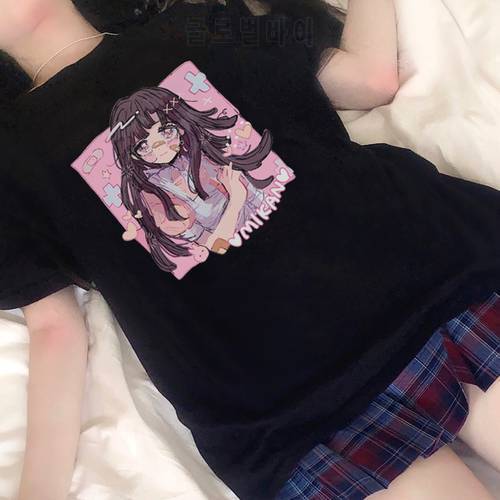 Mikan Tsumiki Cartoon Anime Kawaii Sweet Girls Japan Streetwear Harajuku Casual Tops Ulzzang Vintage E-Girl Summer Women T-shirt