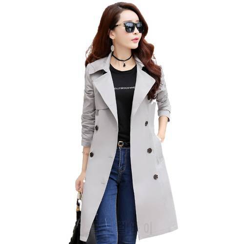 Spring Autumn Trench Coat Slim Single Breasted Trench Coat Woman Trench Coat Long Women Windbreakers Plus Size Women Overcoats