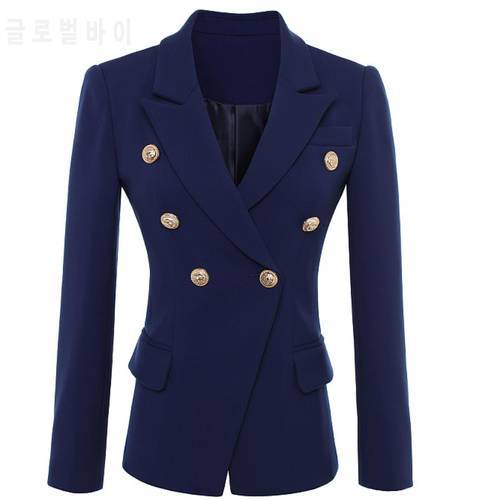 New Fashion 2022 autumn ol Blazer Jacket Women Gold Buttons Double Breasted office lady small suit