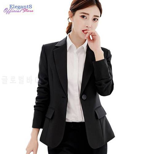 Women Black Blazers and Jackets Office Lady Work Business Suit Jacket Casual Coat Autumn Windbreaker Notched Female Clothing
