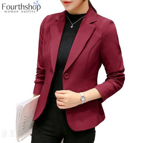 Office Lady Business Jacket Women Work Wear Uniforms Notched Blazer Long Sleeved Autumn Outwear 2021 Blazers and Jackets Female