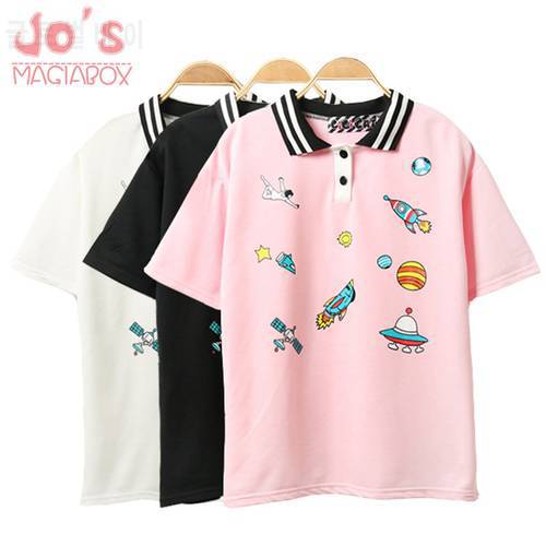 Cute Pink Harajuku Printed T Shirt Kawaii Cartoon Tee Tops Ladies Fashion Character Kawaii Cute T-shirt Women Clothing