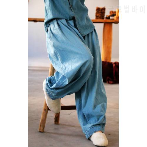 YoYiKamomo Denim Women Pants 2022 New Spring Summer Original Elastic Waist Original Jeans Harem Trousers Fashion Pants