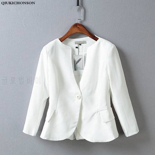Blazer feminino 2020 spring autumn korean fashion white coat women blazers and jackets elegant long sleeve back peplum pockets