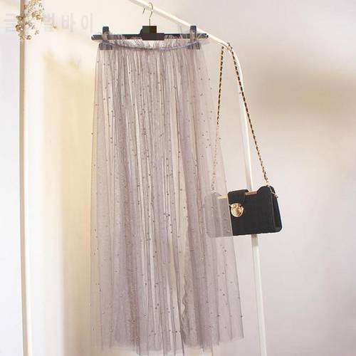 2023 Perspective Tulle Skirt popular This Year Cheap Long Skirts High Waist Pleated Skirt Free Shipping