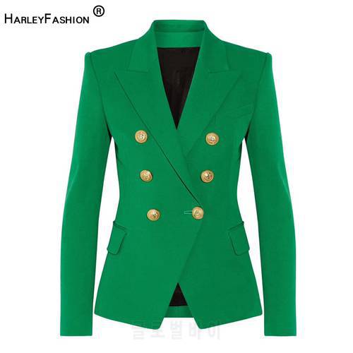 HarleyFashion Classic Design Women Elegant Style Casual Blazers Solid Color Slim Autumn Green Blazer High Quality