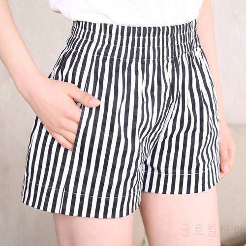 2022 Womens Striped High Waist Shorts Bandage Pockets Ladies Summer Casual Beach Mini Shorts Streetwear S-2XL
