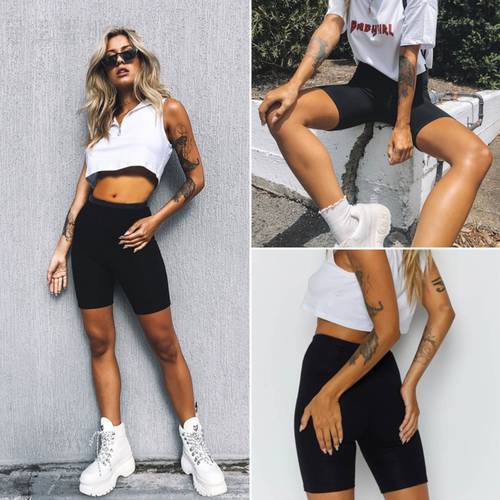 Women Summer Cycling Bike Shorts Stretch Basic Short Solid Black Shorts For Women Female Clothing Pantalones Sweatpants Strike