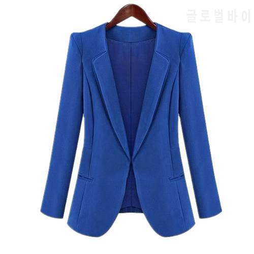 Women Blazer Spring and Autumn New Femme Long Sleeve Casual Coat Slim Big Size 4XL Black Blue Outwear Jacket