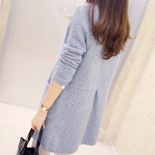 New Spring 2022 Women Sweater Cardigans Casual Warm Long Design Female Knitted Sweater Coat Cardigan Sweater Lady