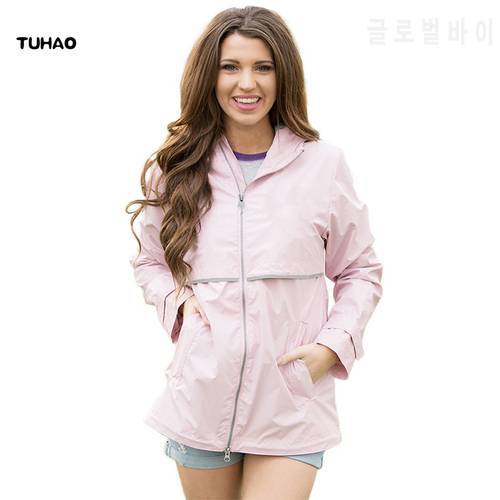 TUHAO WOMEN CLOTHING autunm winter women trench coat casual large size 2XL woman windbreaker solid OL hooded outwear DL62