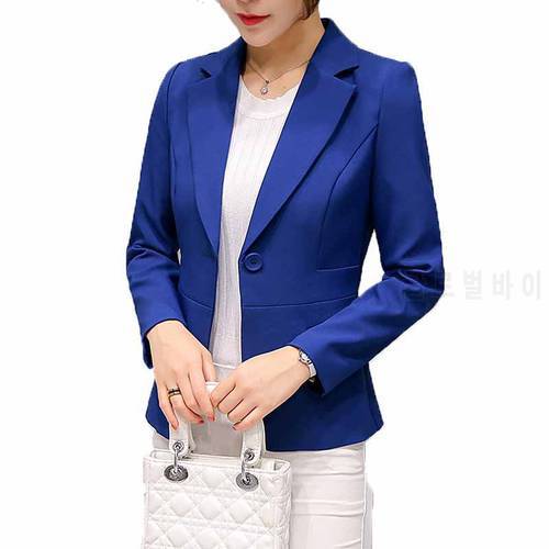 Haoduoyi Brand Women Suit Jacket Long Sleeve Feminino 2022 Spring Fashion Single Button Office Lady Blazers Red Blue Coat Tops