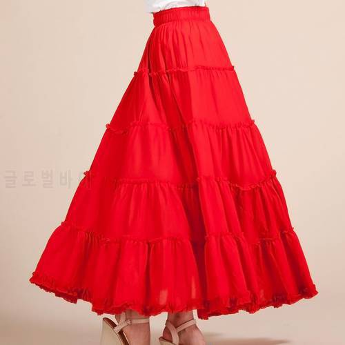 new 2022 Summer Women Skirt Linen Cotton Vintage Long Skirts Elastic Waist Boho Maxi Skirts