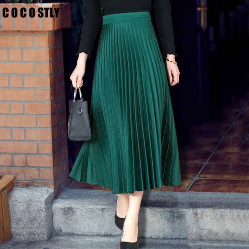 Autumn Women Skirt Vintage Long Skirt Saias High Waist Women Maxi Skirt Saia Longa Falda Pleated Skirt Jupe Plus Size 4XL