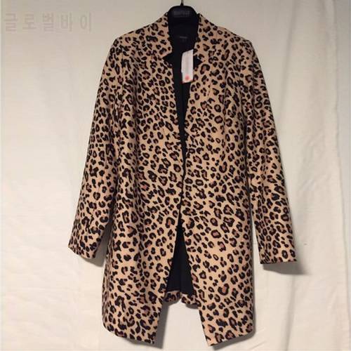 New Winter Coat Women Ladies Leopard Print Coats Casual Long Sleeve Suit Slim Female Top Jacket Outwear Formal