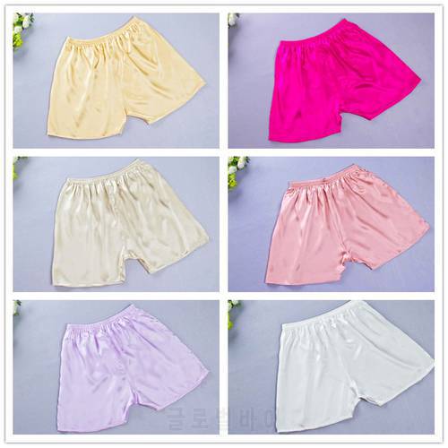 New Free shipping 100% pure silk casual shorts solid dyed pyjama trousers free size unisex summer style multicolor