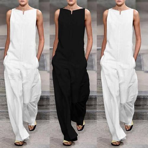 2022 Hot Sale Off Shoulder Jumpsuits Summer Sleeveless Wide Leg Pants Elegant Lady Casual Rompers White Black