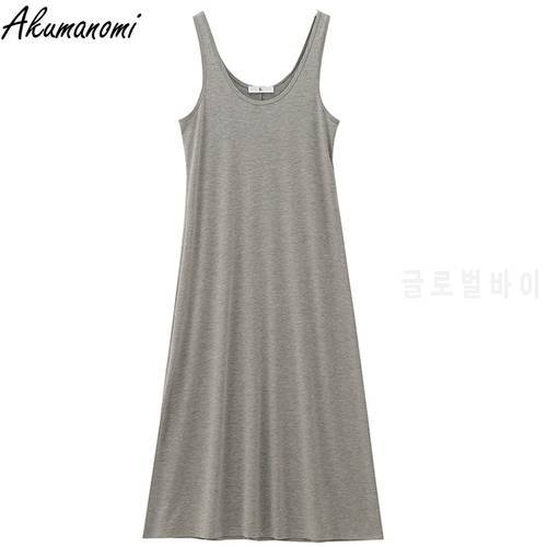 oversize tank cotton long summer dresses women plus size maxi dress for women Casual 4xl 5xl 6xl 7xl 8xl 9xl 10xl black white