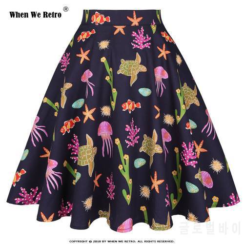 When We Retro Spring Summer 2022 Vintage Women A-Line Skirts Midi Skirt High Waist Ladies Fashion Party Skirt VD0020
