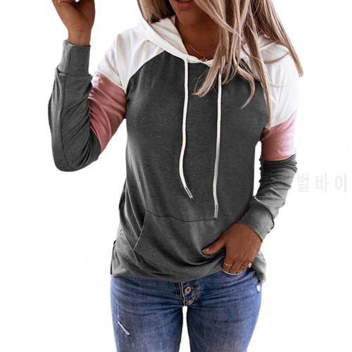 sweatshirt women vintage Long Sleeve Pocket Pullover Color Matching Women Hooded Tops for Daily pullover sweatshirt xxxxl