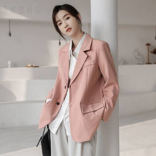 Spring New Shooting Spot Suit Female British Style Loose Pink Temperament Casual Coat