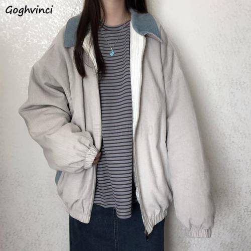 Women Basic Jackets Patchwork Zipper Turn-down Collar Simple Retro Loose Korean Style Spring All-match Leisure Student Hot Sale