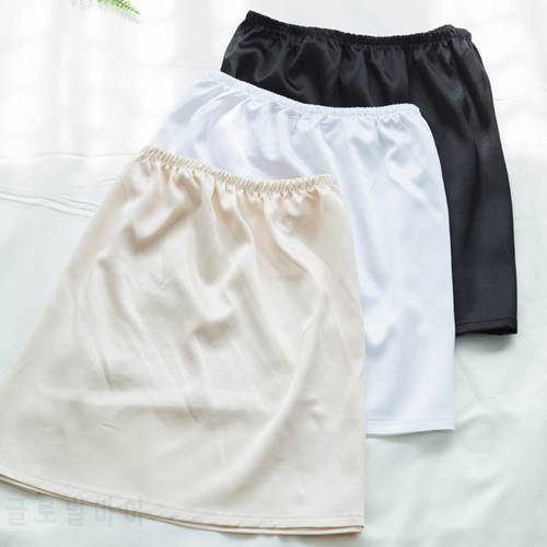 2021 Summer Satin Half Slip Women Underskirt Anti-moving Modal Inner Lining Skirt Slim Anti-Static Anti-emptied Safety Skirt