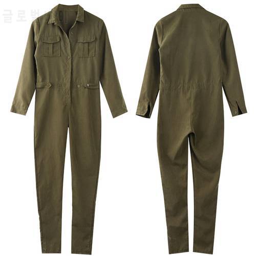 y2k Fashion Womens Army Green Long Sleeve Jumpsuit Rompers 90s Ladies Evening NightOut Party Playsuit Jumpsuit Outfit Clubwear