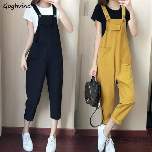 Jumpsuits Women Spring Ankle-length Suspenders All-match Solid Loose 4XL Womens Leisure Korean Style Stylish Chic Monos Mujer