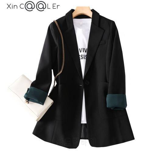 New Spring Autumn Blazer Women Ol Slender Jackets Solid Oversized Office Lady All-match Brief Blazers Long Sleeve Vintage Coats